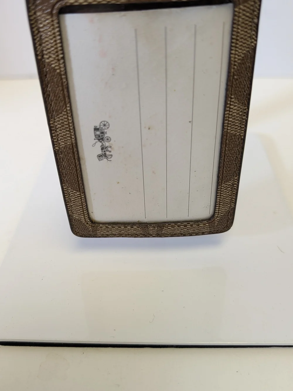 Coach Brown and Gold Signature Card Case